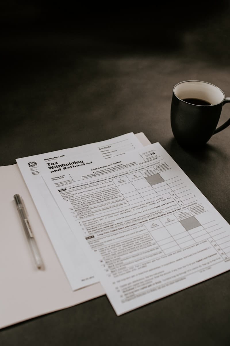 Financial documents with calculator Financial documents with calculator