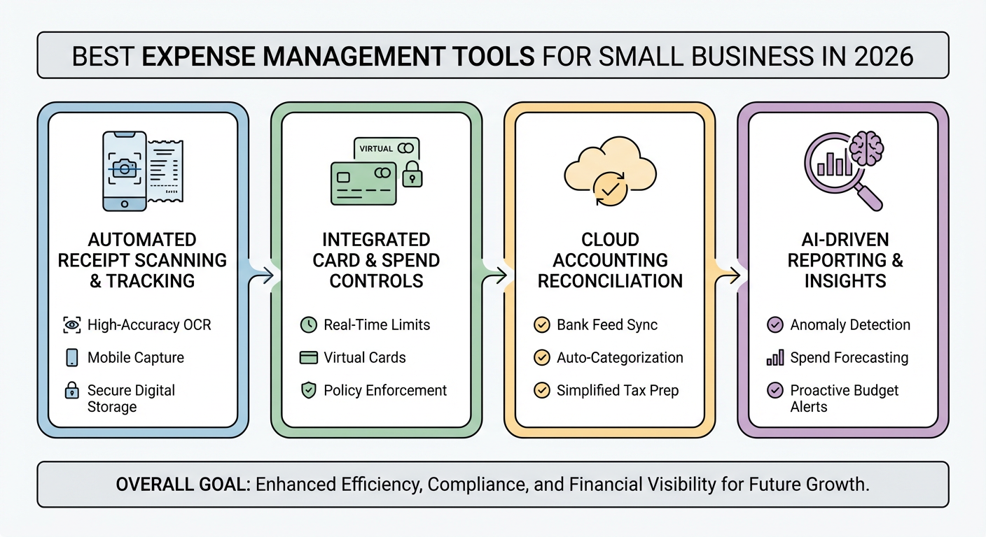Best Expense Management Tools for Small Business in 2026 infographic