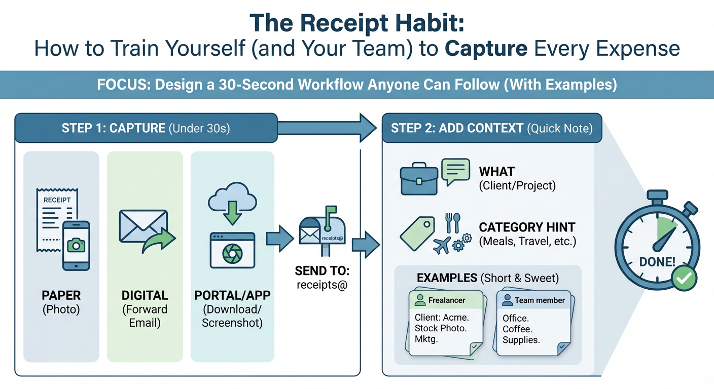 The Receipt Habit: How to Train Yourself (and Your Team) to Capture Every Expense infographic
