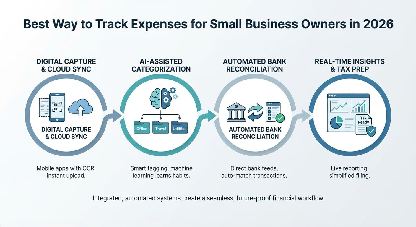 Best Way to Track Expenses for Small Business Owners in 2026 infographic