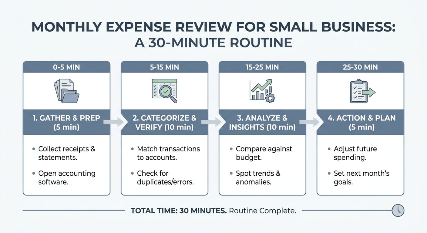 Monthly Expense Review for Small Business: A 30-Minute Routine infographic