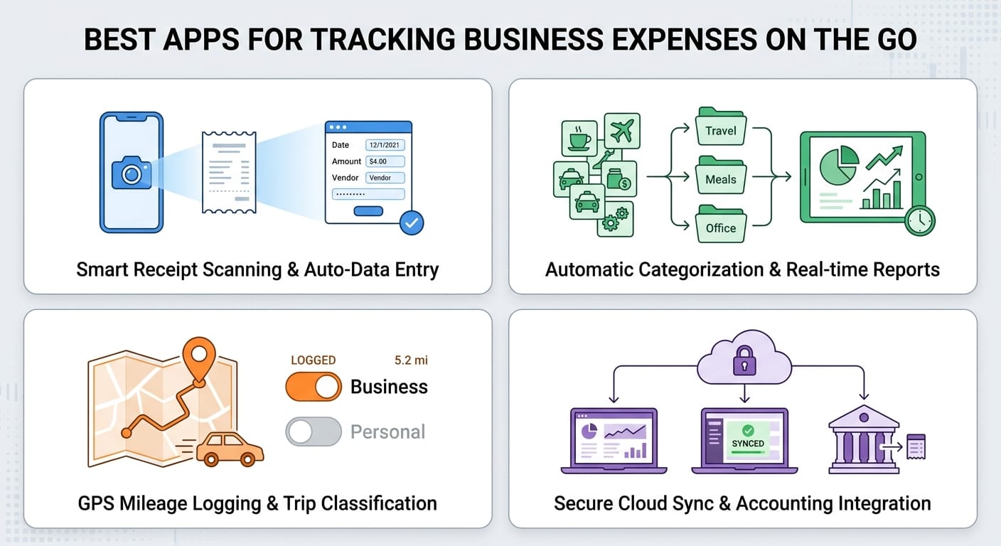 Best Apps for Tracking Business Expenses on the Go infographic
