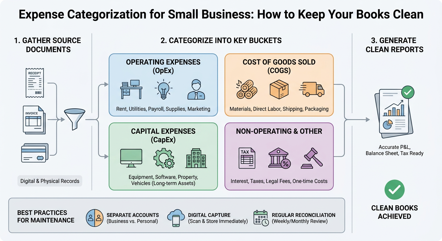 Expense Categorization for Small Business: How to Keep Your Books Clean infographic